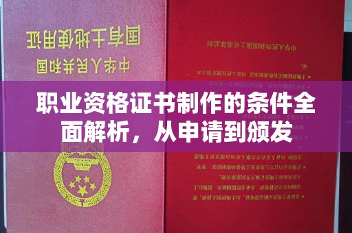 德阳职业资格证书制作的条件全面解析，从申请到颁发